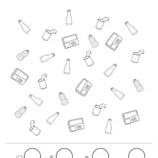 Earth Day Worksheet - Counting Recycling Items for Kids