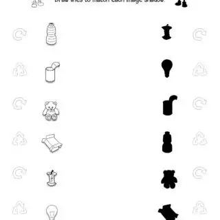 Earth Day Worksheet - Shadow Matching Activity for Kids