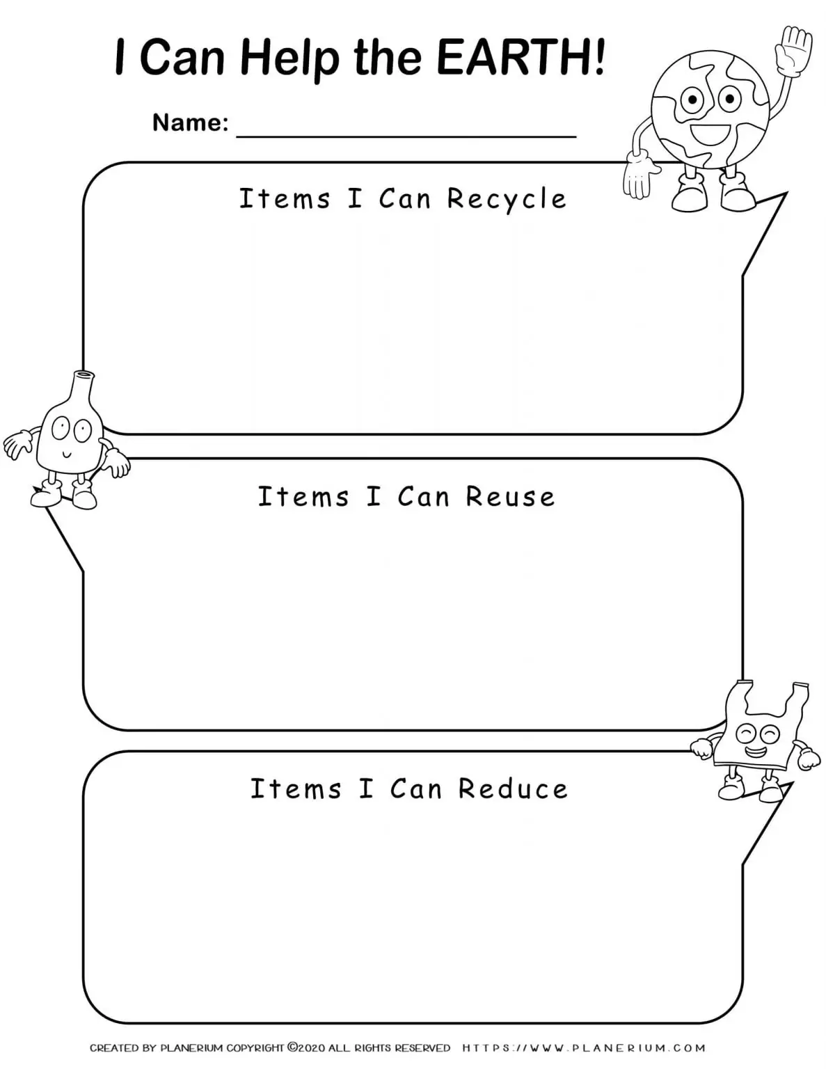 Earth Day Worksheet - Writing Recycling Activity for Kids