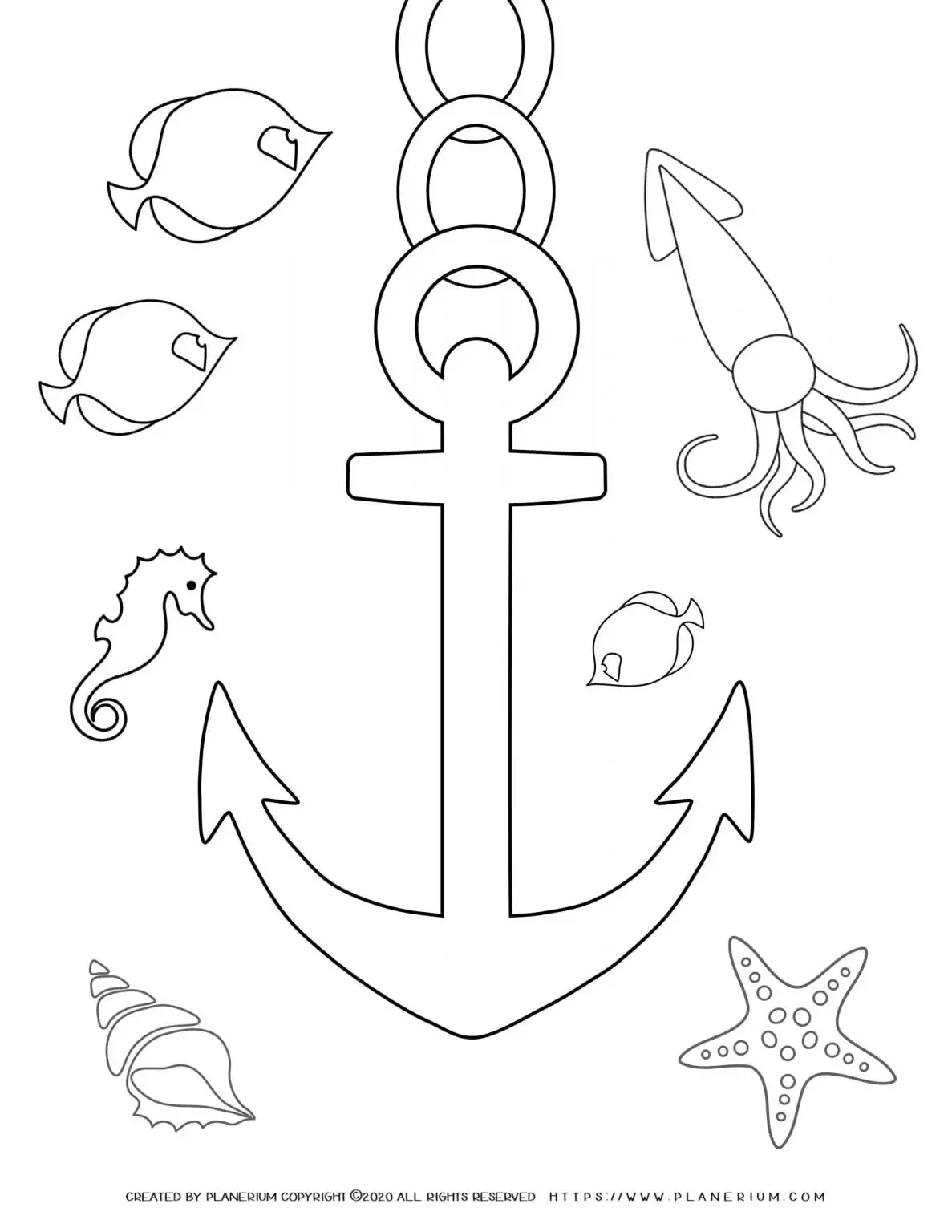 Summer - Coloring Page - Anchor
