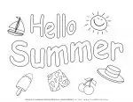 Summer - Coloring Page - Hello Summer