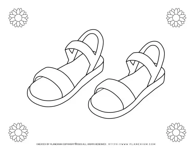 f 36 Flower Flip Flops - Printable Flip Flop Coloring Pages, HD Png  Download , Transparent Png Image - PNGitem