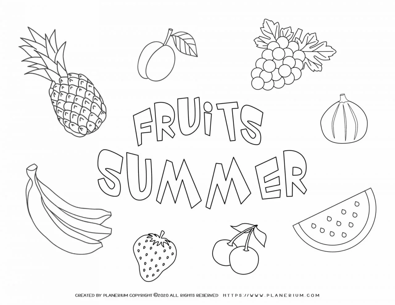 Premium Vector  Summer fruit black and white doodle illustration