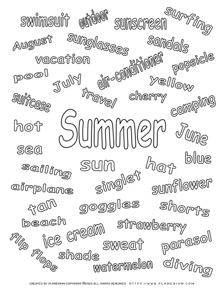 Summer related words