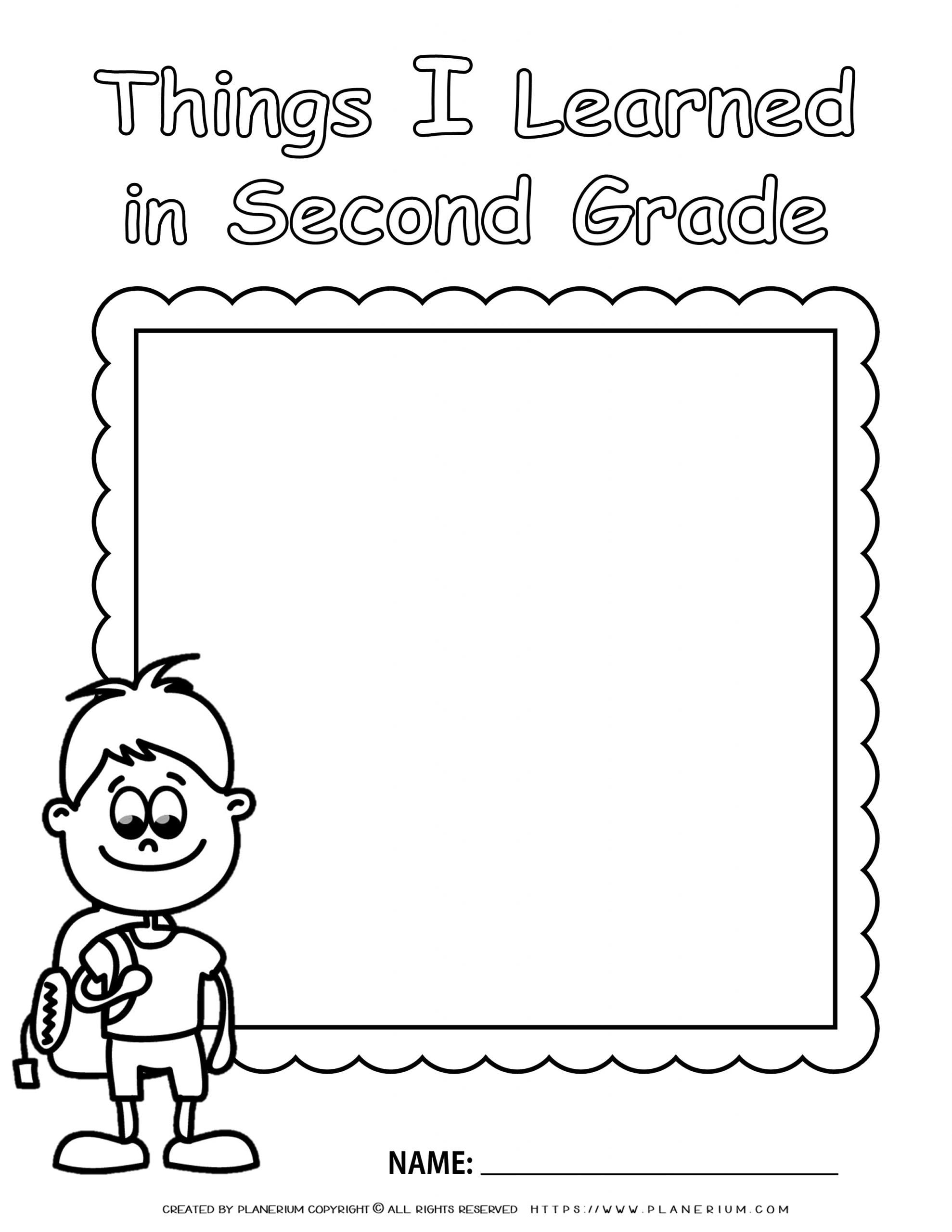 End of Year Worksheet Second grade Review for Boy Planerium