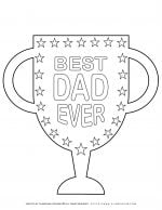 Father's Day - Coloring Page - Best Dad Ever Trophy | Planerium