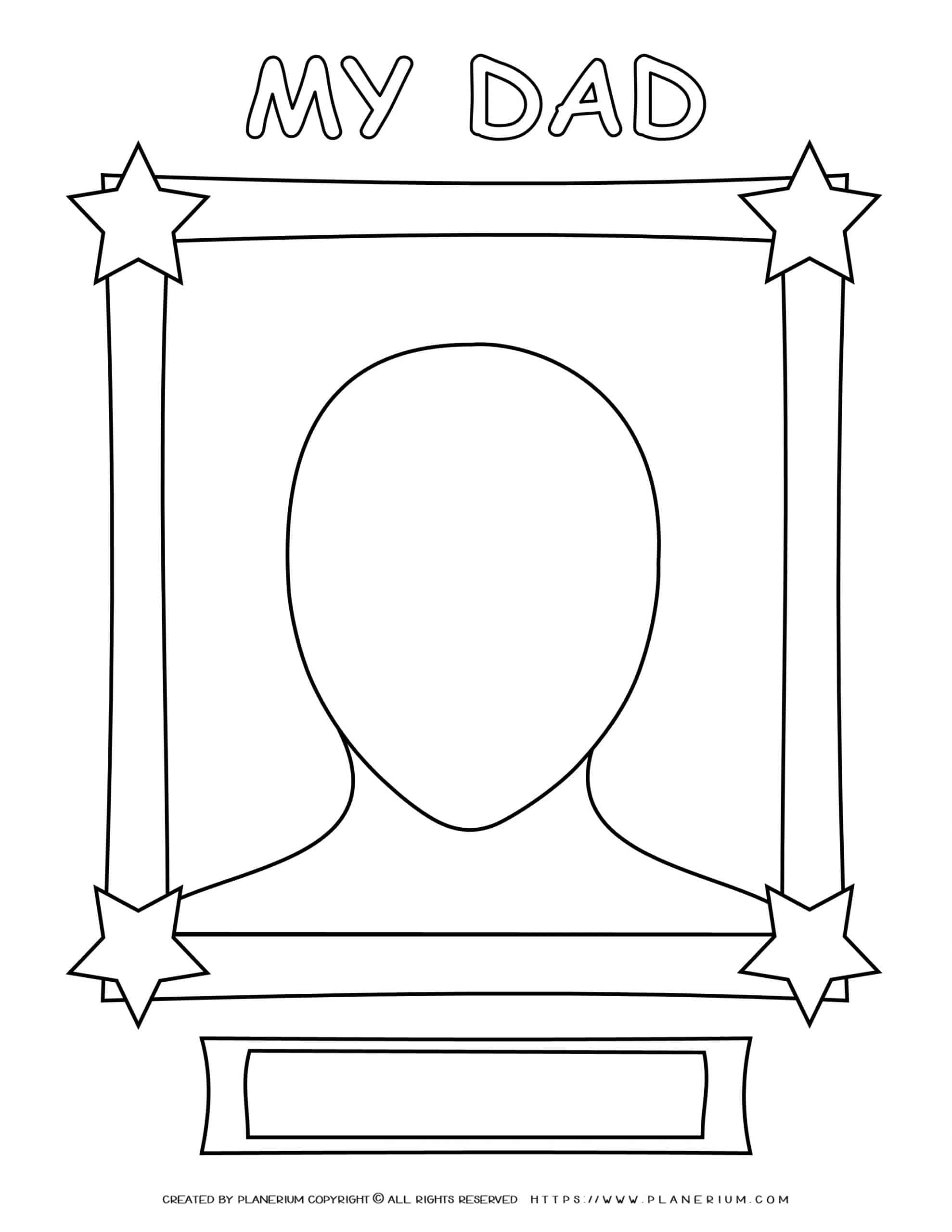 Father #39 s Day Coloring page My Dad Portrait Planerium