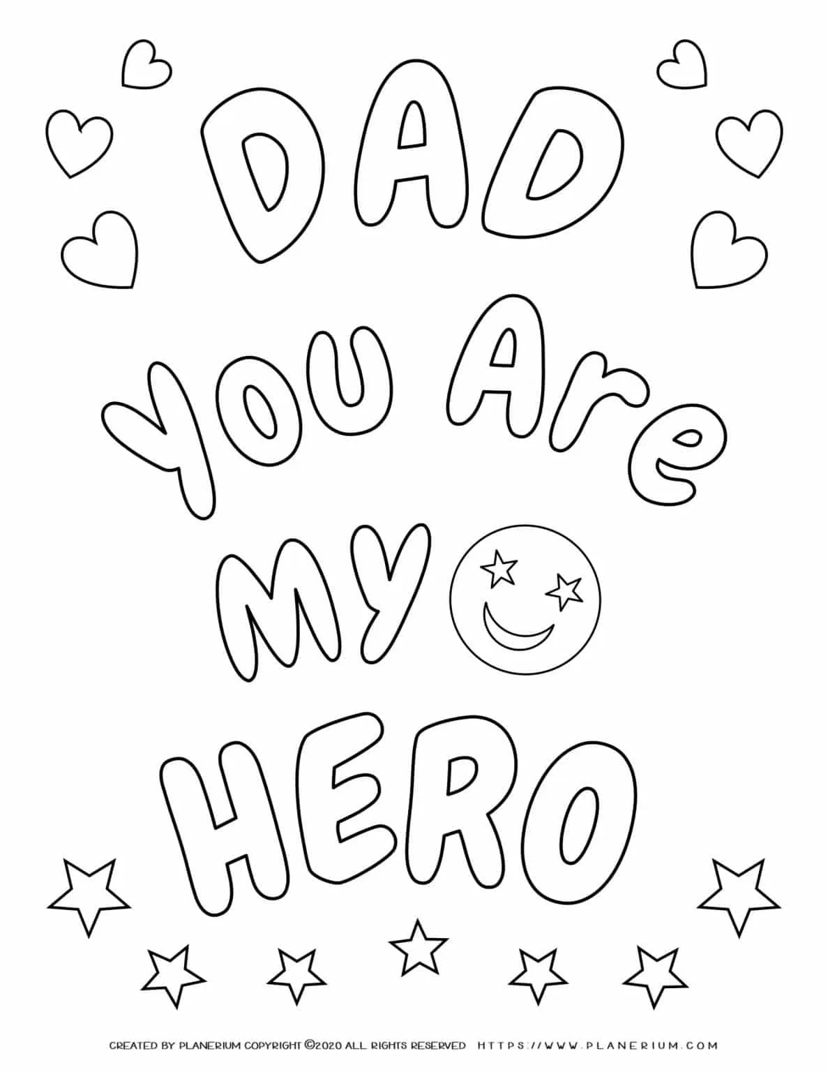 Father's Day - Coloring Page - My Hero