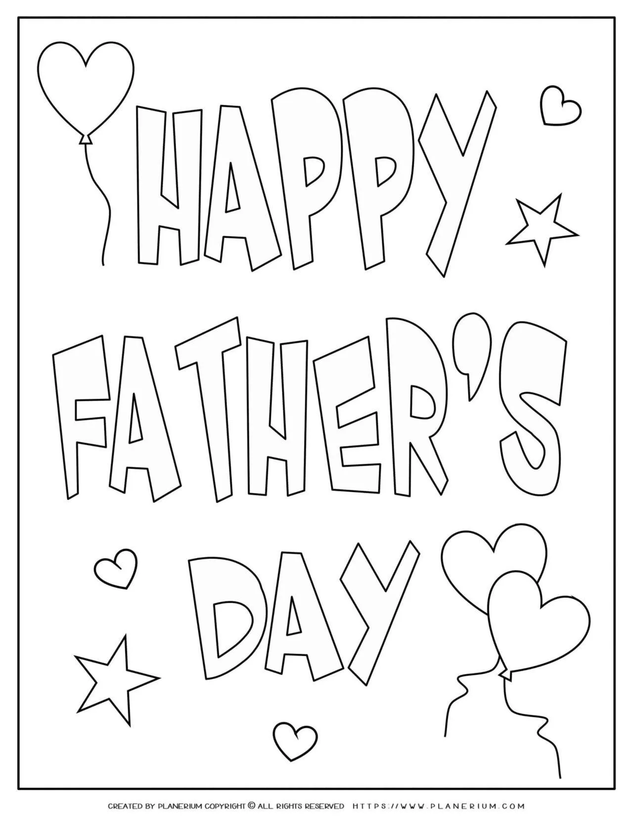 Father's Day - Coloring Page - Happy Father's Day