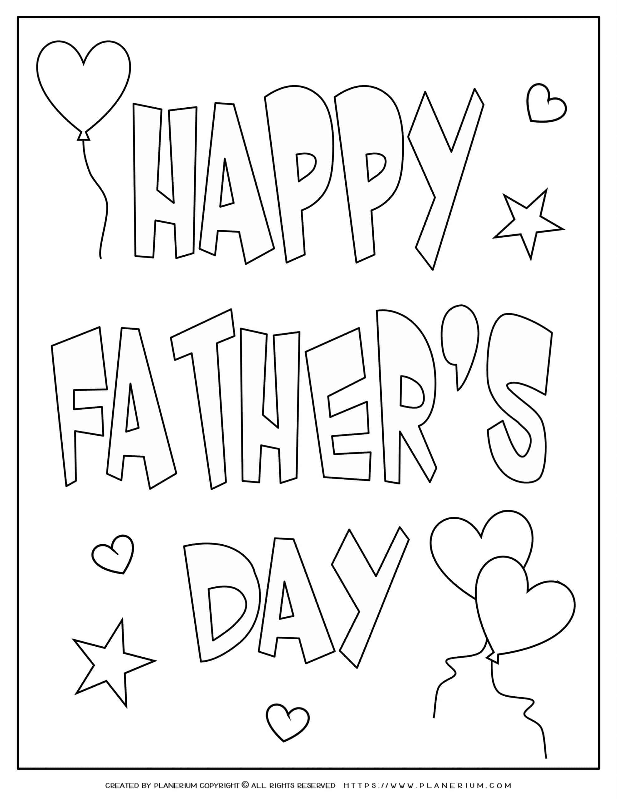 Printable Fathers Day Coloring Card