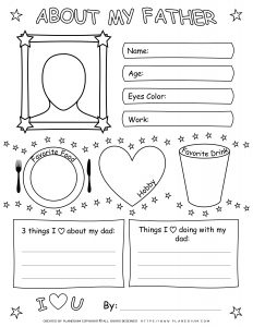 Father's Day - Worksheet - About My Father | Planerium