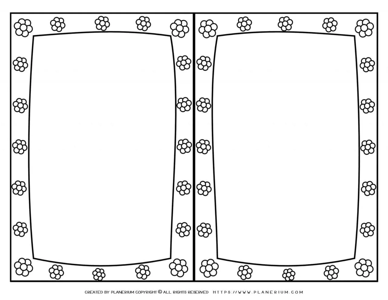 Mother's Day Coloring Page with Greeting Flowers Frame