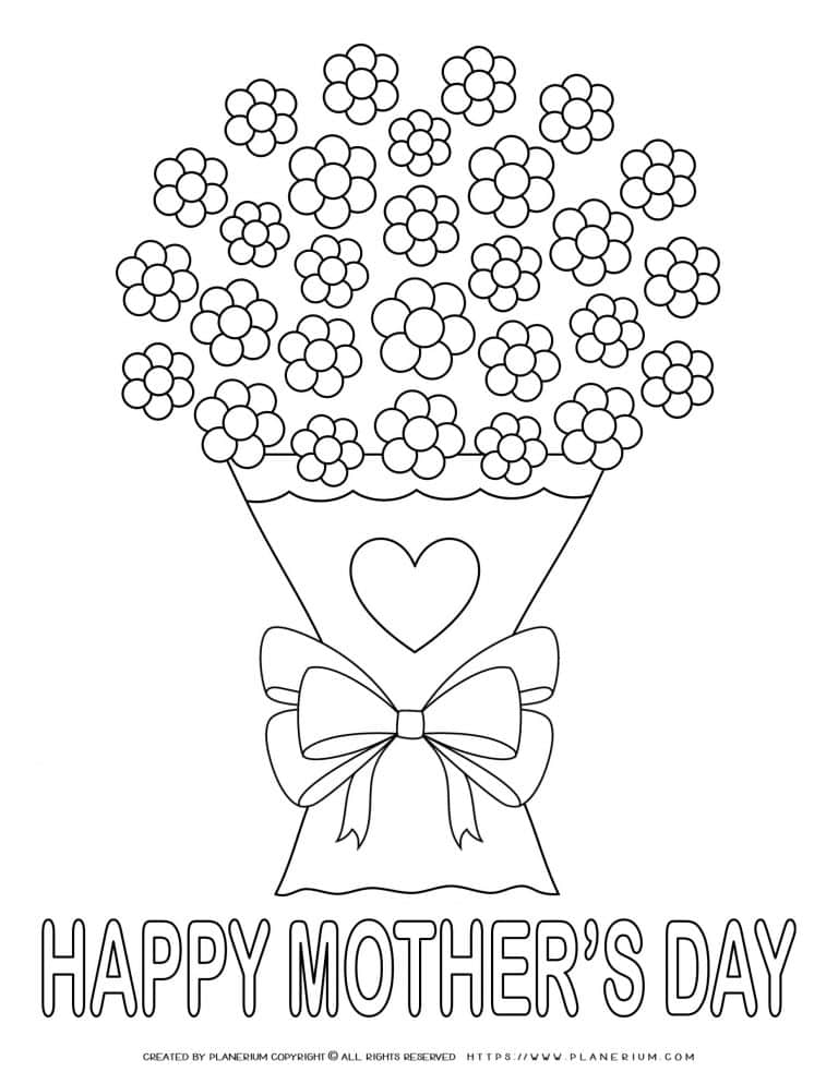 Mother's day - Coloring Page - Flowers for Mom | Planerium