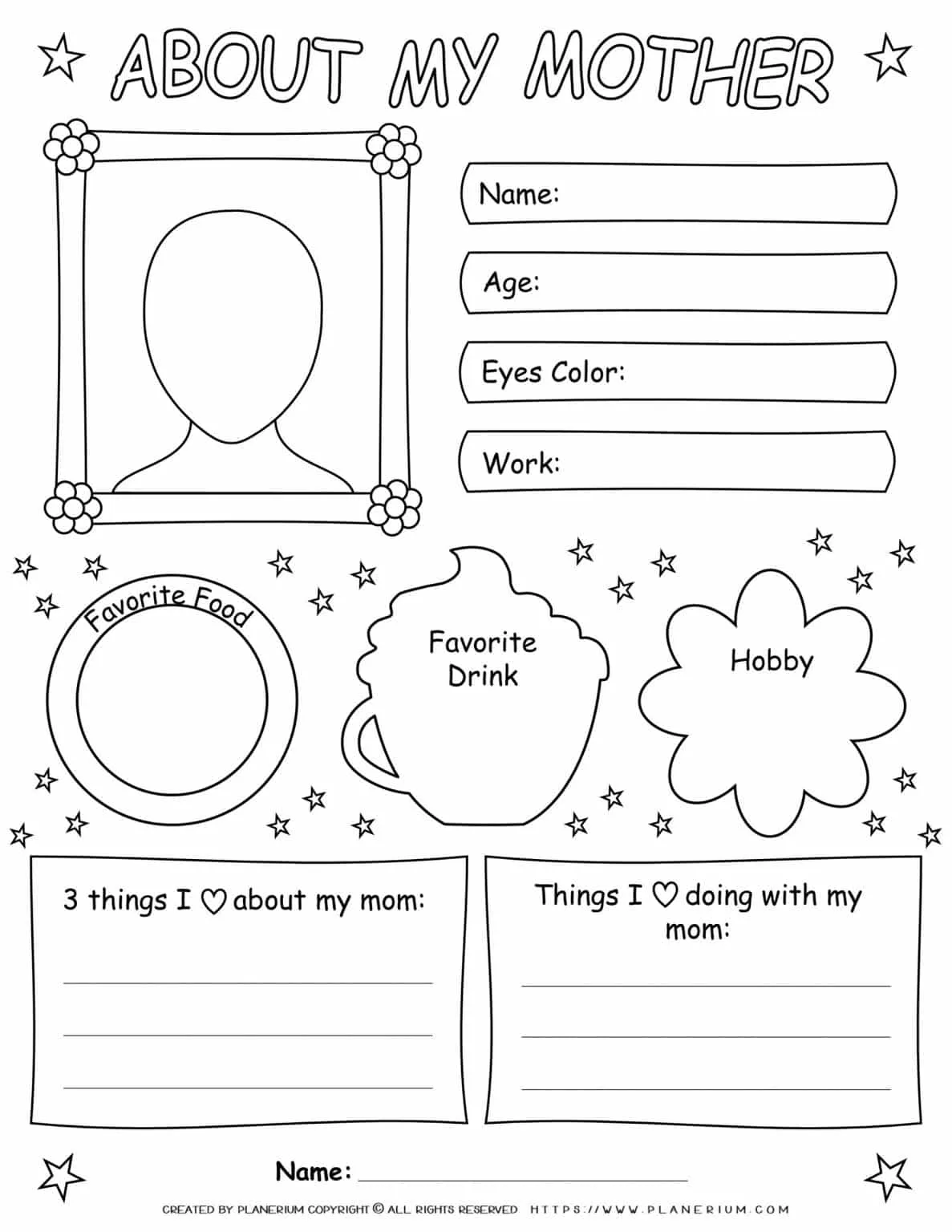 Mother's Day Worksheet - About My Mother