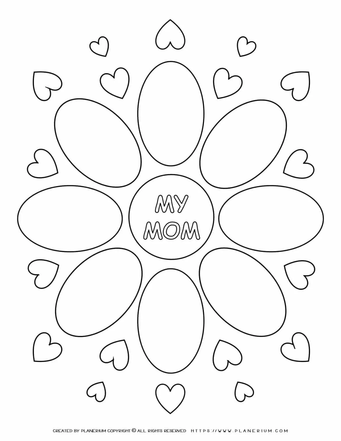 Mother's Day Worksheet - My Mom Flower Template