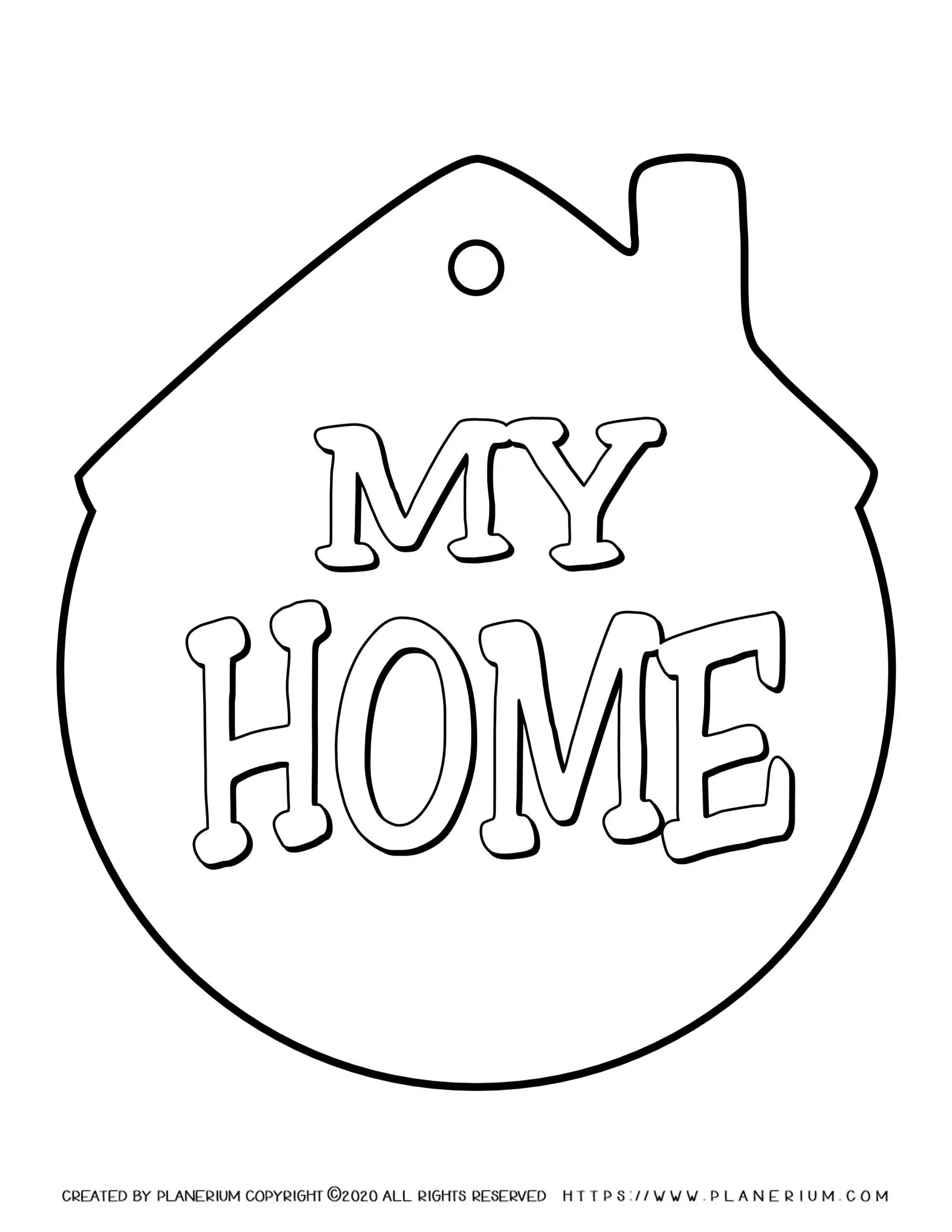 My Home - Coloring Page - My Home Tag