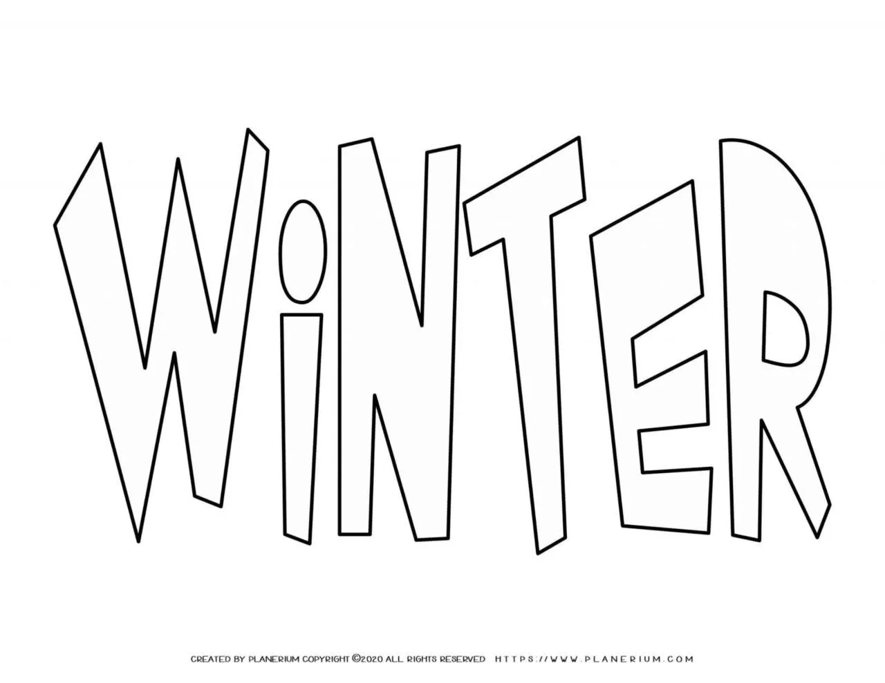 Winter Coloring Page - Large Title | Planerium