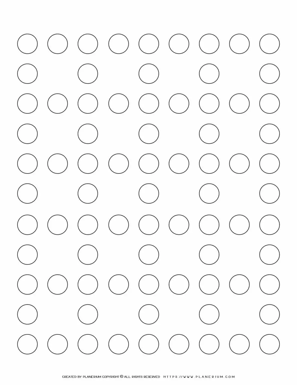 All Seasons - Coloring Page - Circles Grid