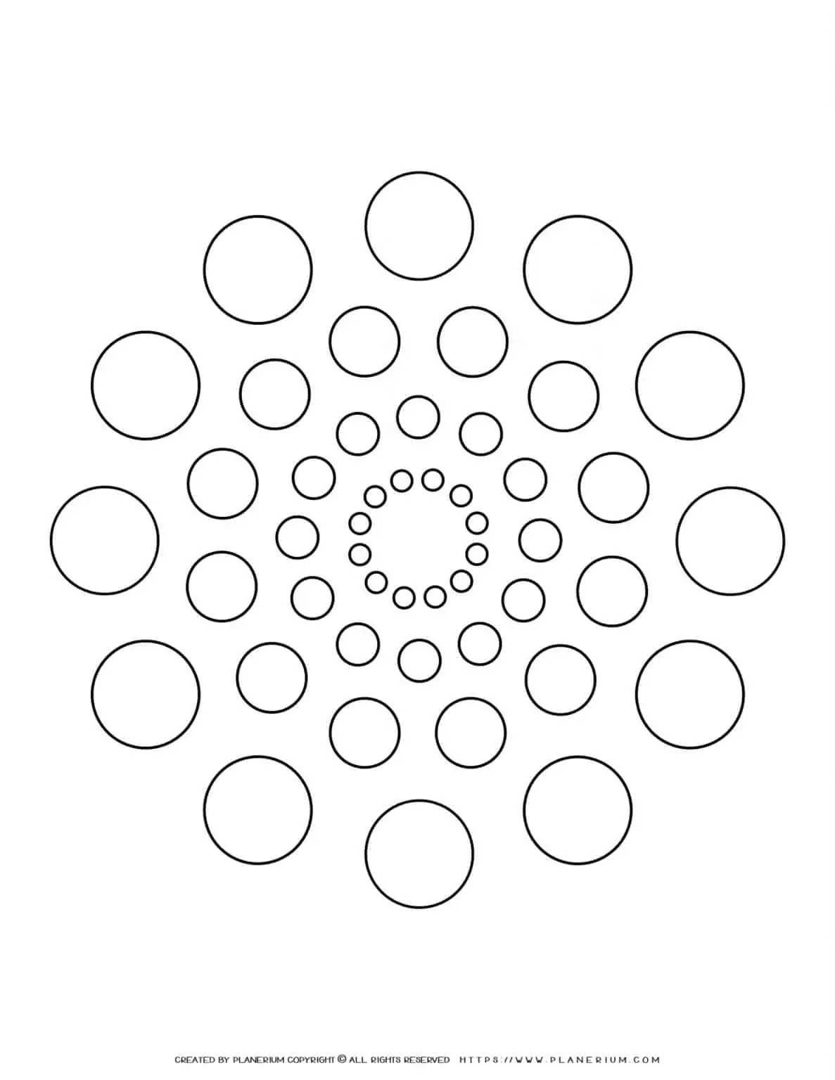 All Seasons - Coloring Page - Circles Mandala