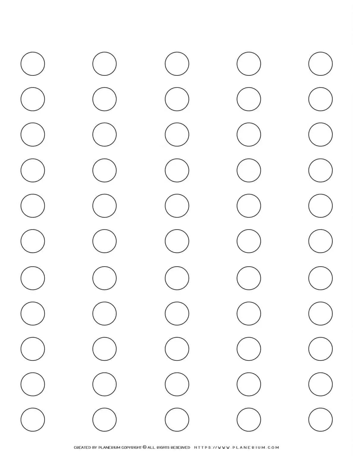 All Seasons - Coloring Page - Five Columns GridCircles