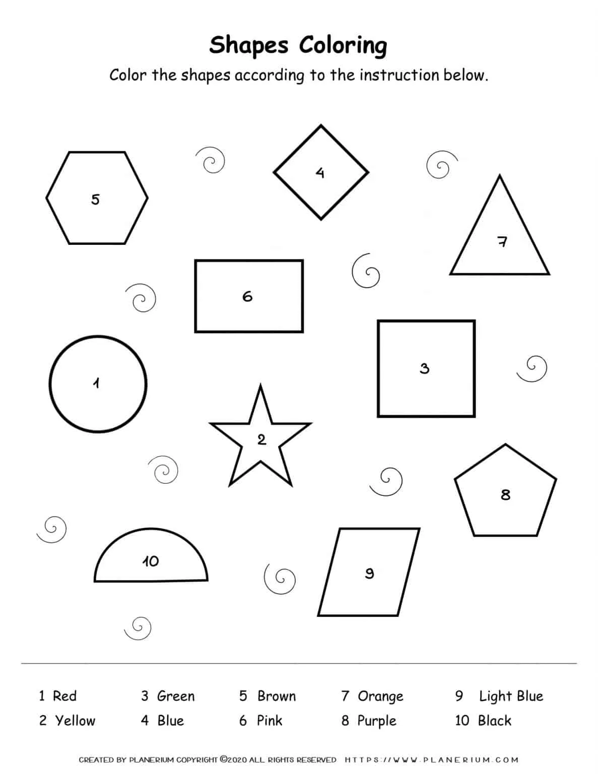 All Seasons - Worksheet - Shapes Coloring Activity