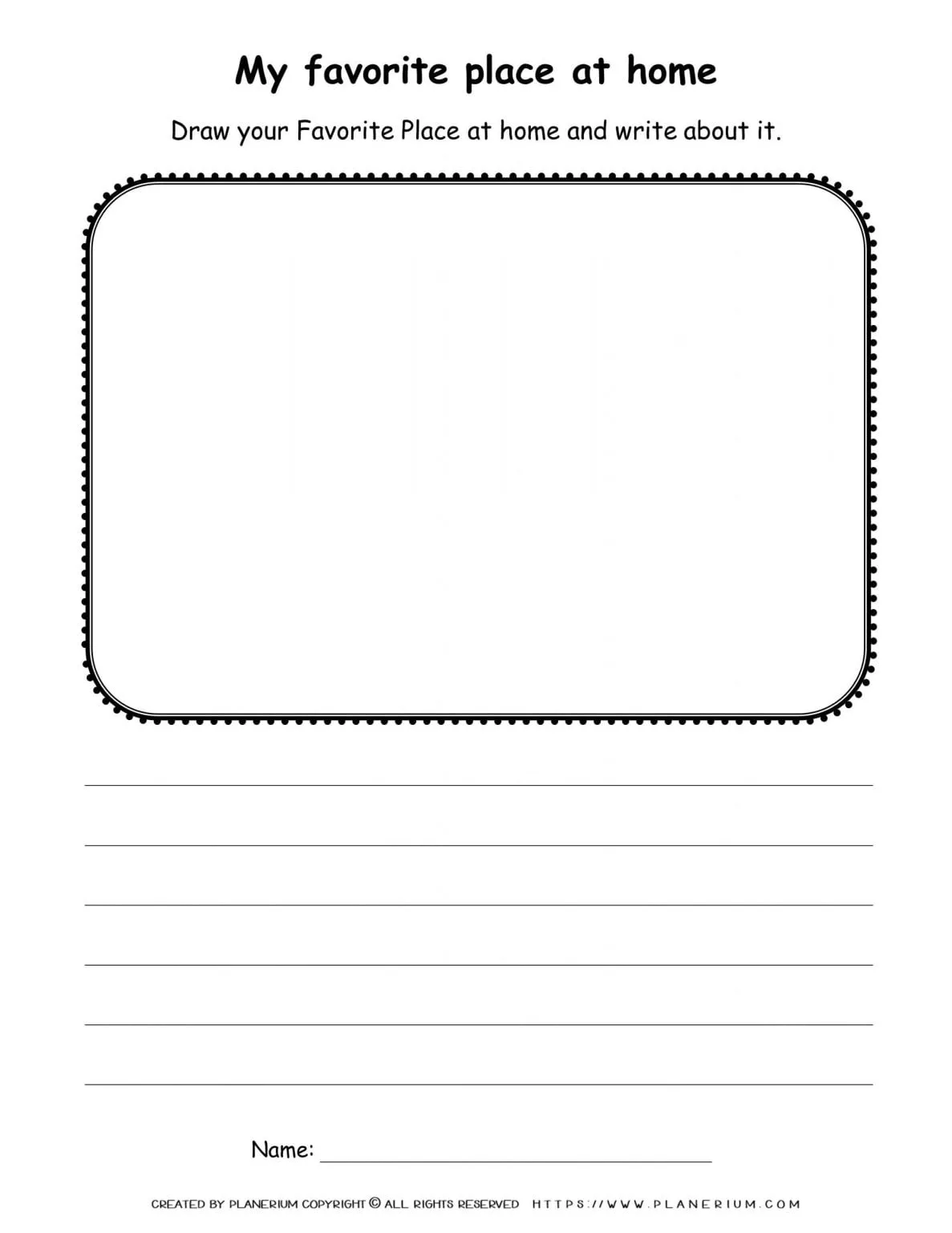 My Home - Worksheet - My Favorite Place at Home