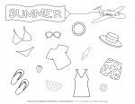 Summer - Coloring pages - Summer Clothes | Planerium