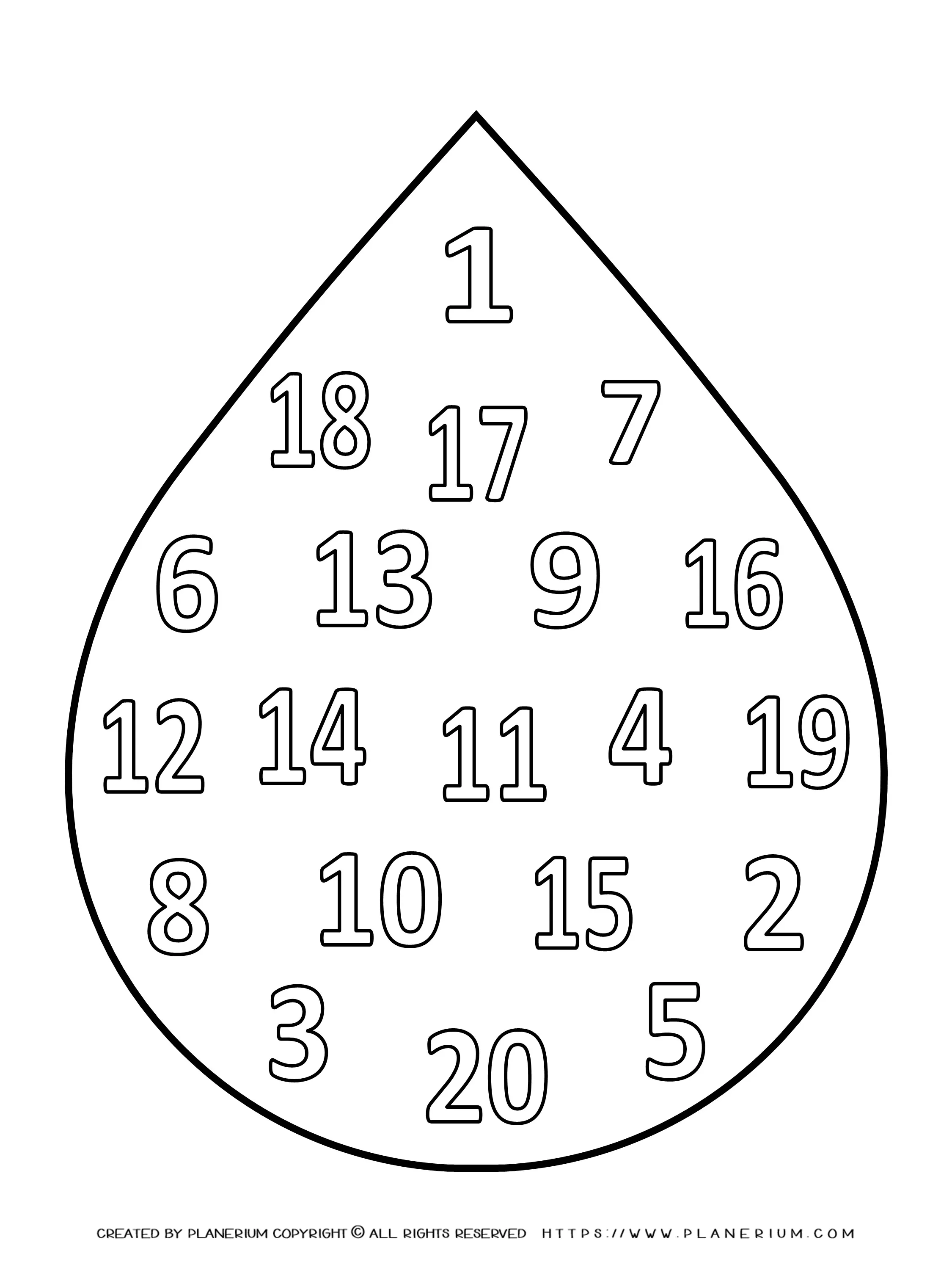 All Seasons Coloring Page Big Drop With Numbers Planerium