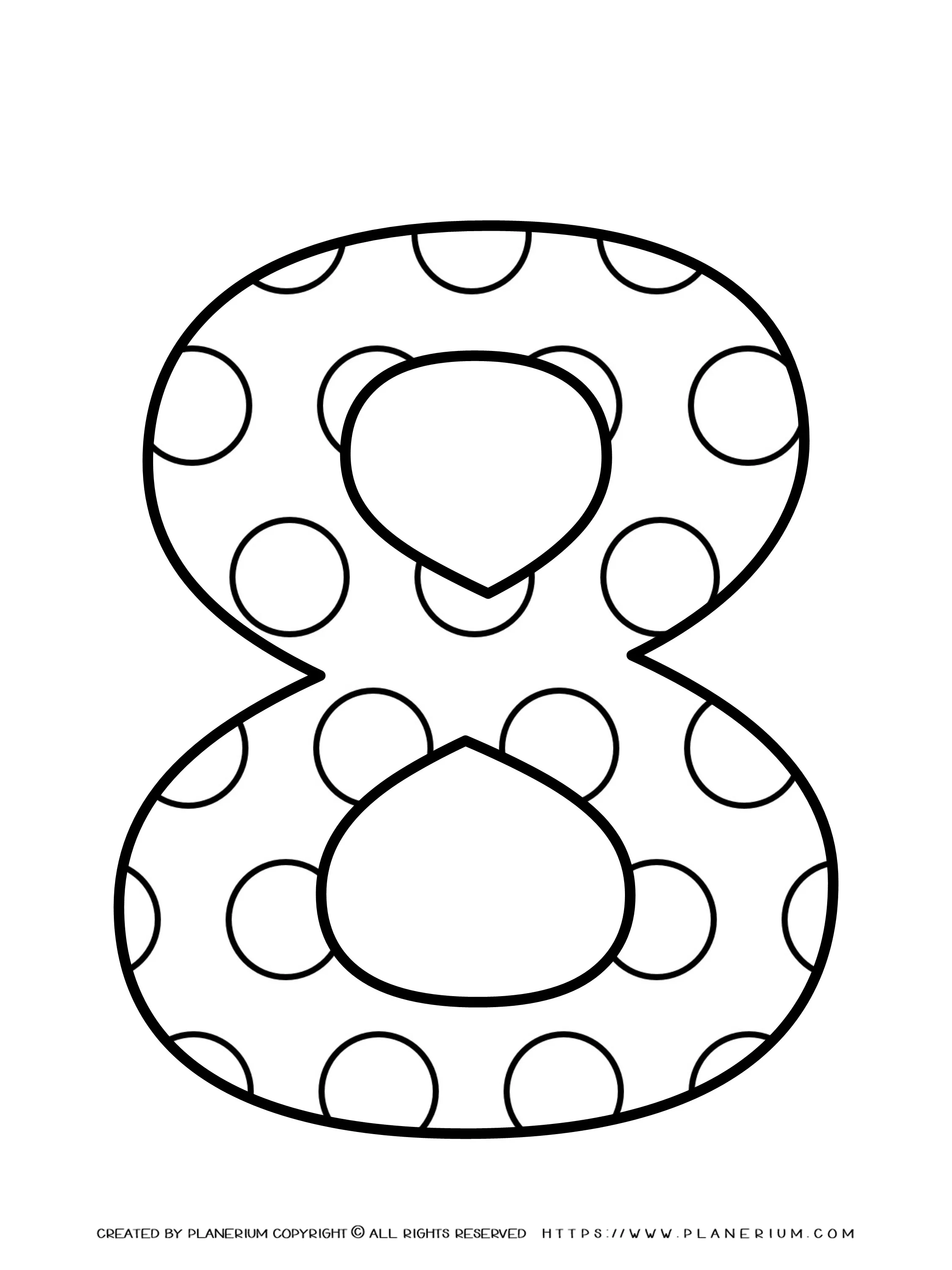 All Seasons - Coloring Page - Number Pattern - Eight | Planerium