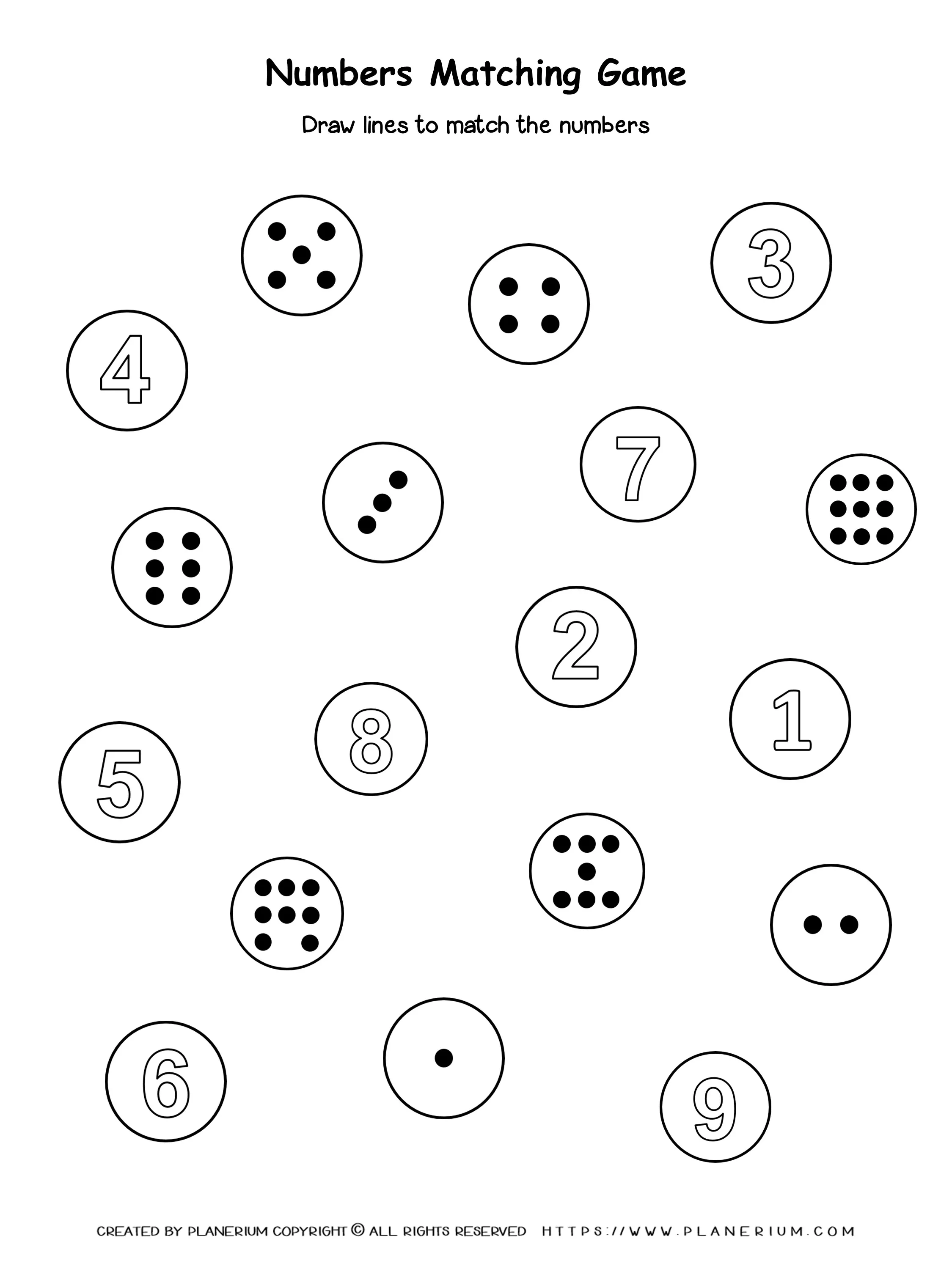 all seasons worksheet numbers matching game 1 to 9 planerium