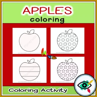 Apple Patterns Coloring - Black and White - Featured 2
