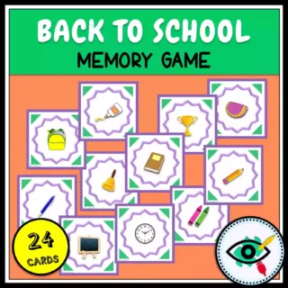 Back to School Memory Game - Featured 5