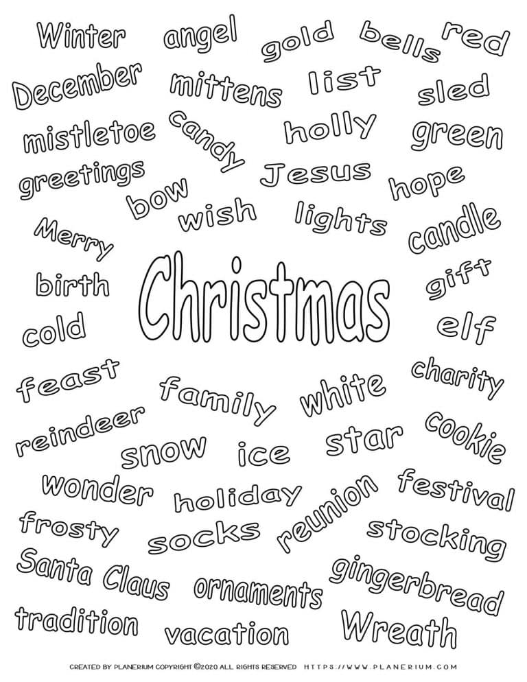 christmas-related-words-free-coloring-page-planerium