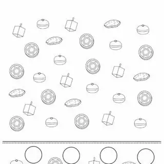 Counting Objects - Hanukkah Worksheet - Free Printable | Planerium