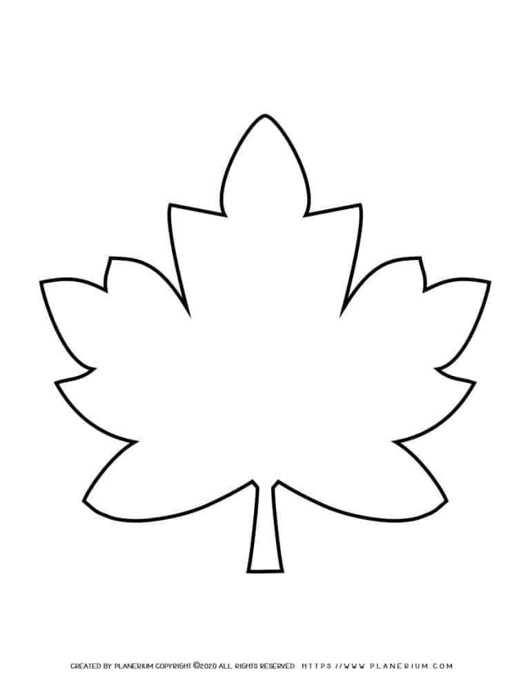 Fall Season- Coloring Page - Maple Leaf | Planerium