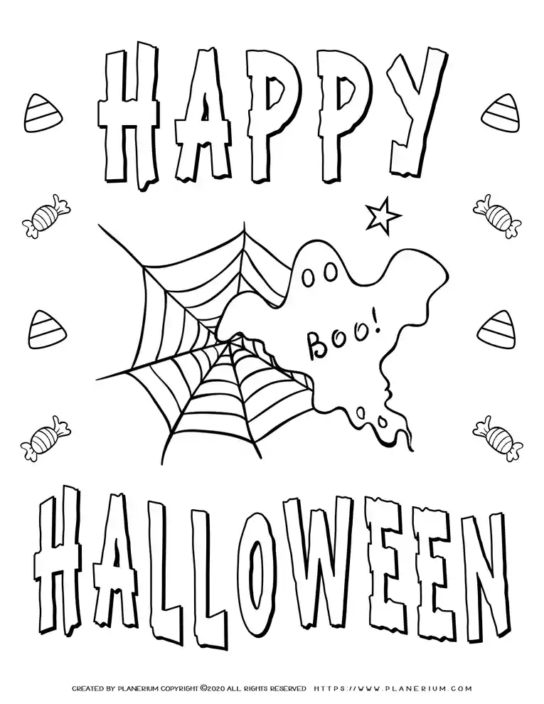 Halloween Coloring Pages | Happy Halloween Poster | Planerium