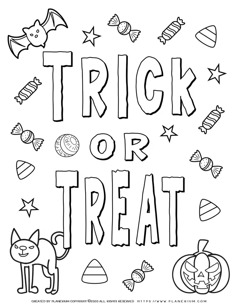 Halloween Coloring Pages | Trick or Treat | Planerium