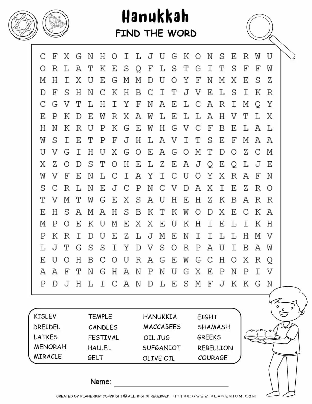 Hanukkah Word Search - Free Printable | Planerium