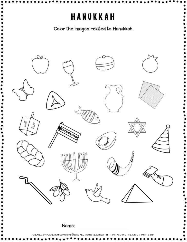 Printable Hanukkah Activity Sheets