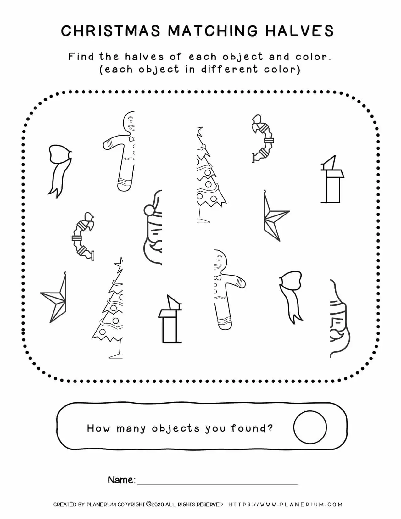 Matching Halves Game for Christmas | Free Printables | Planerium