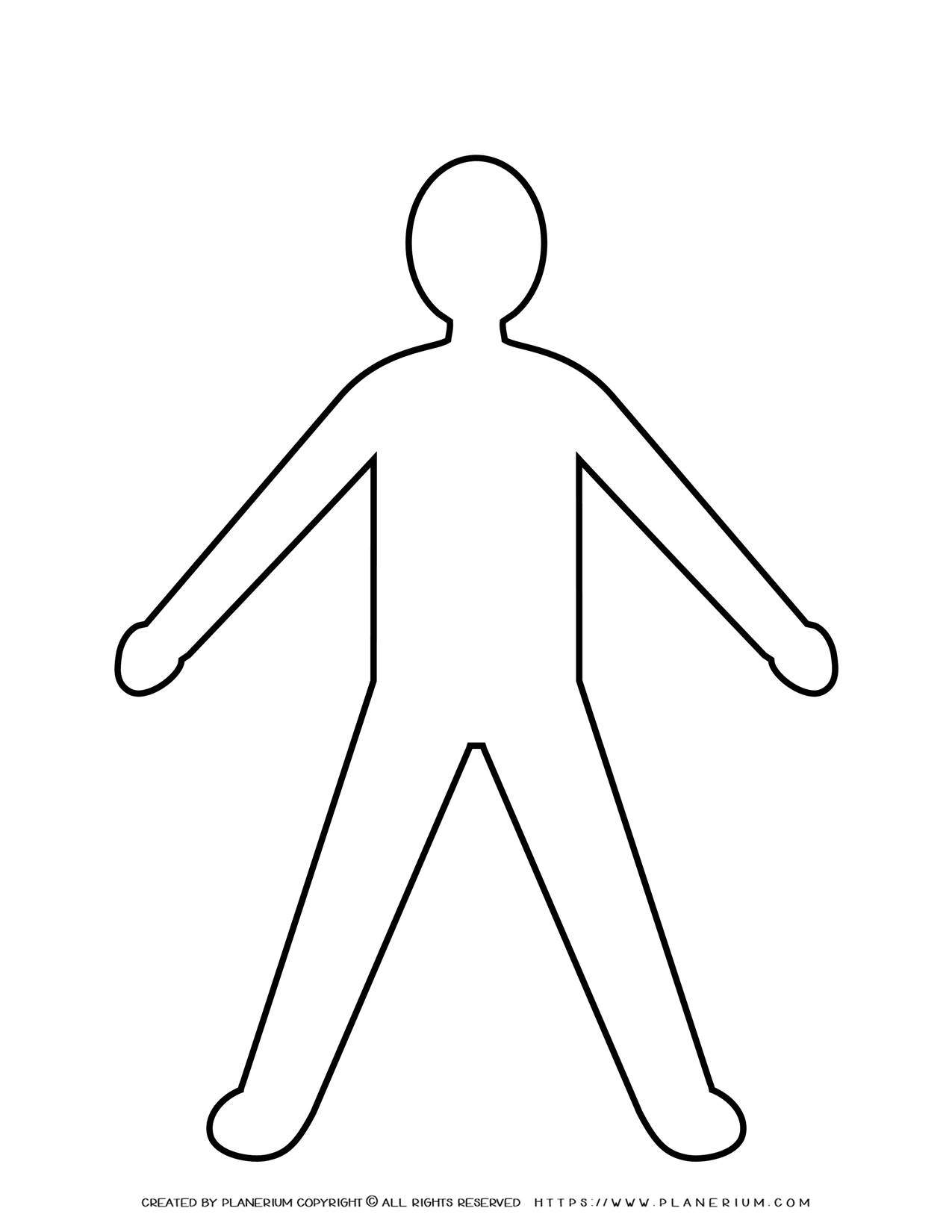 Man Spread Legs and Arms Outline Silhouette | Planerium