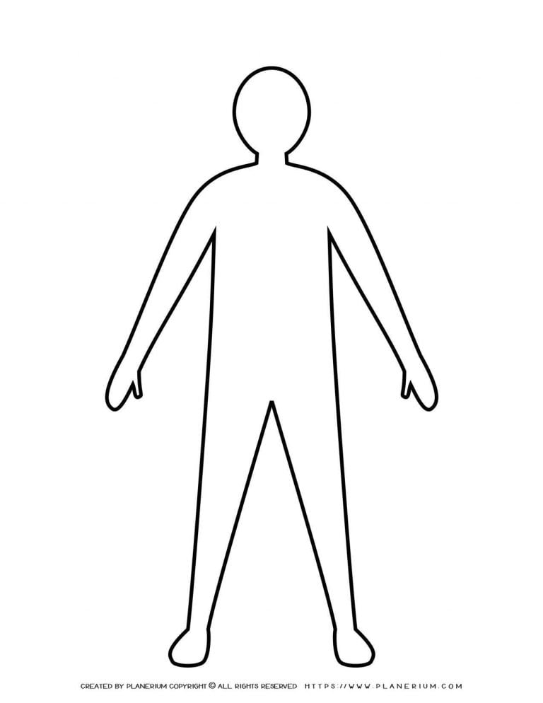 Man Standing With Open Arms Silhouette Outline | Planerium