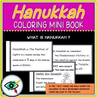 Hanukkah Coloring Pages - Mini Book - Featured Two | Planerium