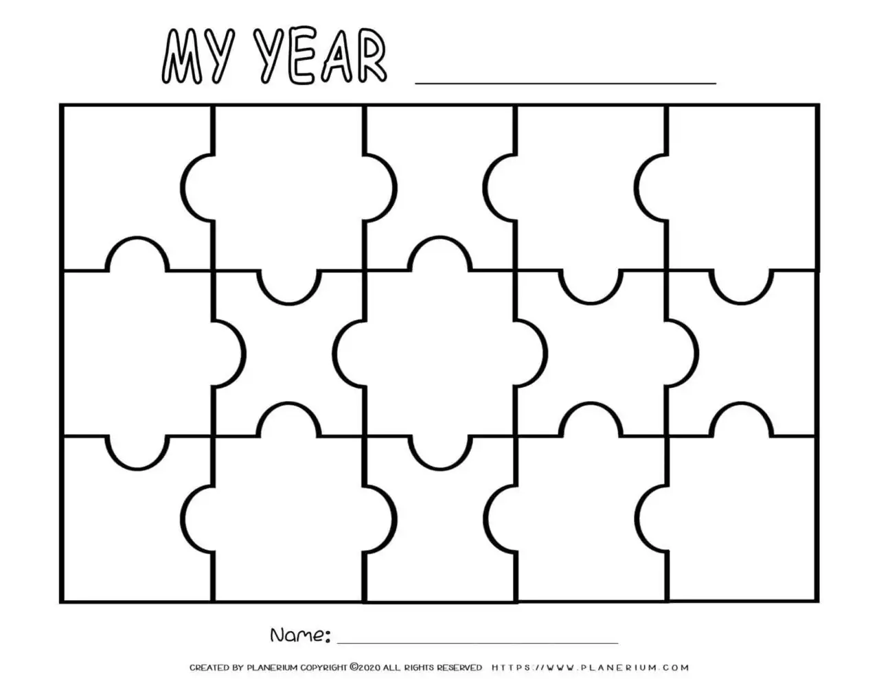 Self Reflection - Puzzle Template - Fifteen Pieces | Planerium