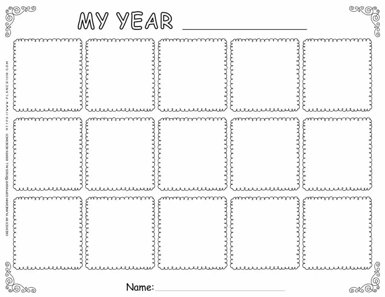 Self Reflection - Worksheet Template - Fifteen Squares Grid | Planerium