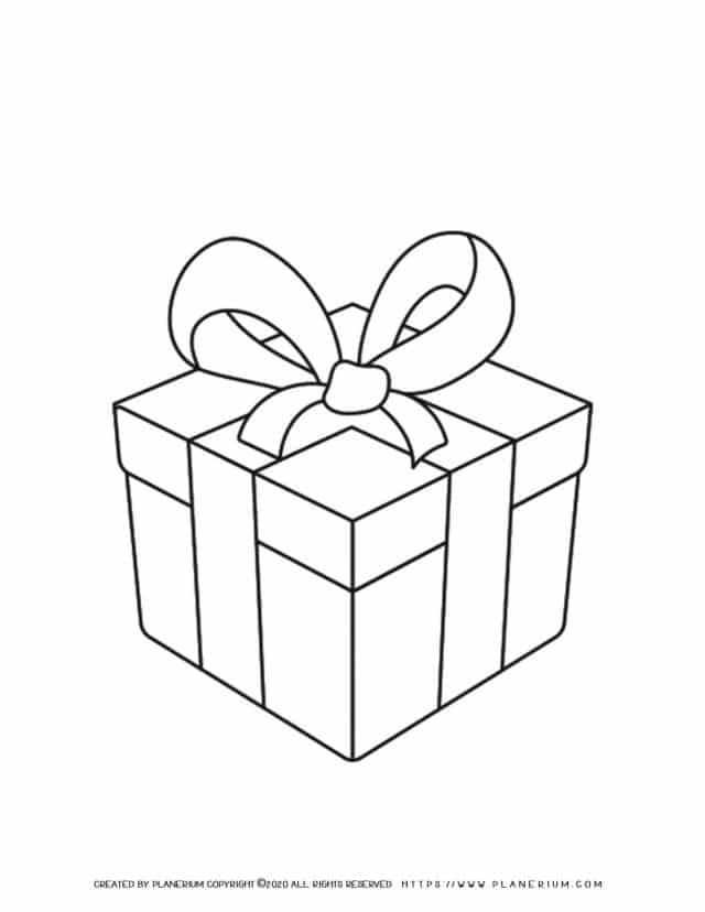 Present Box | Thanksgiving Coloring Page | Free Printable | Planerium