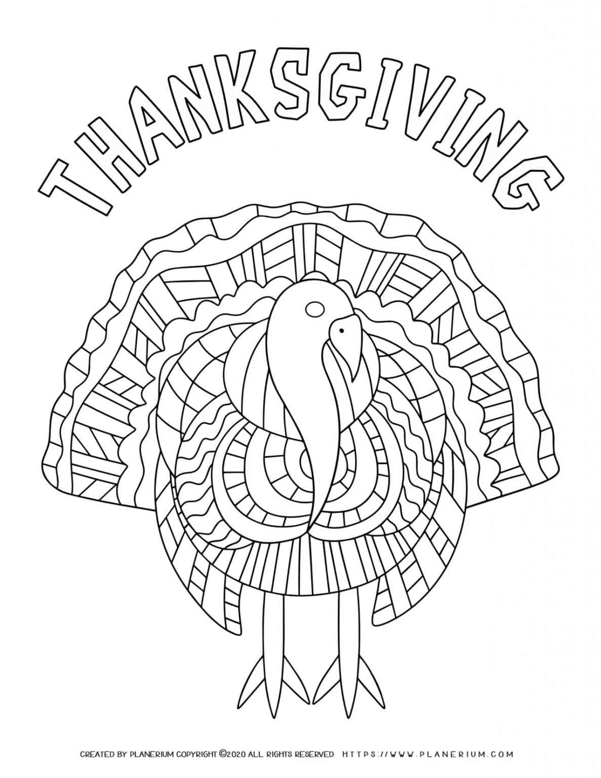 Turkey Coloring Page | Free Printable | Planerium