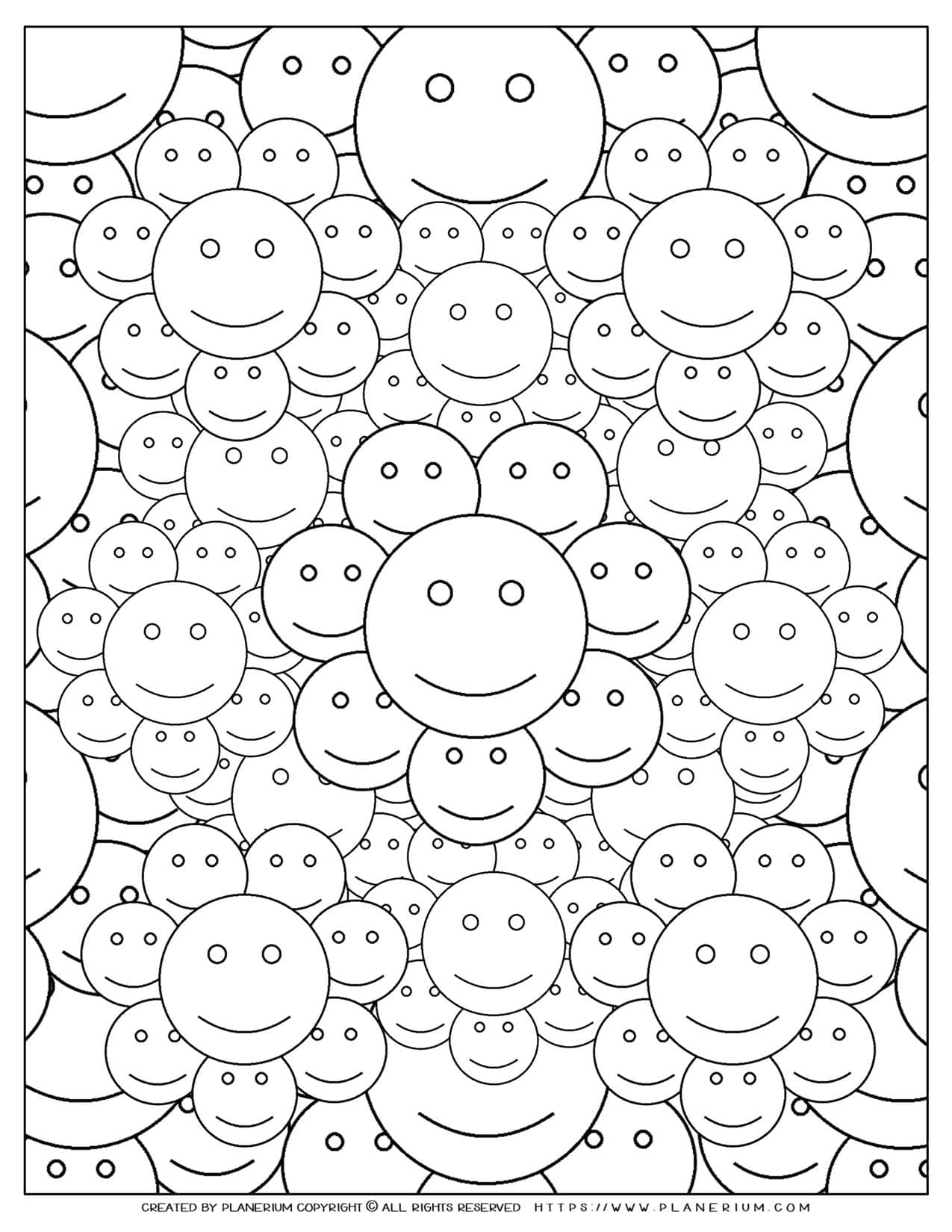 cool smiley face coloring pages