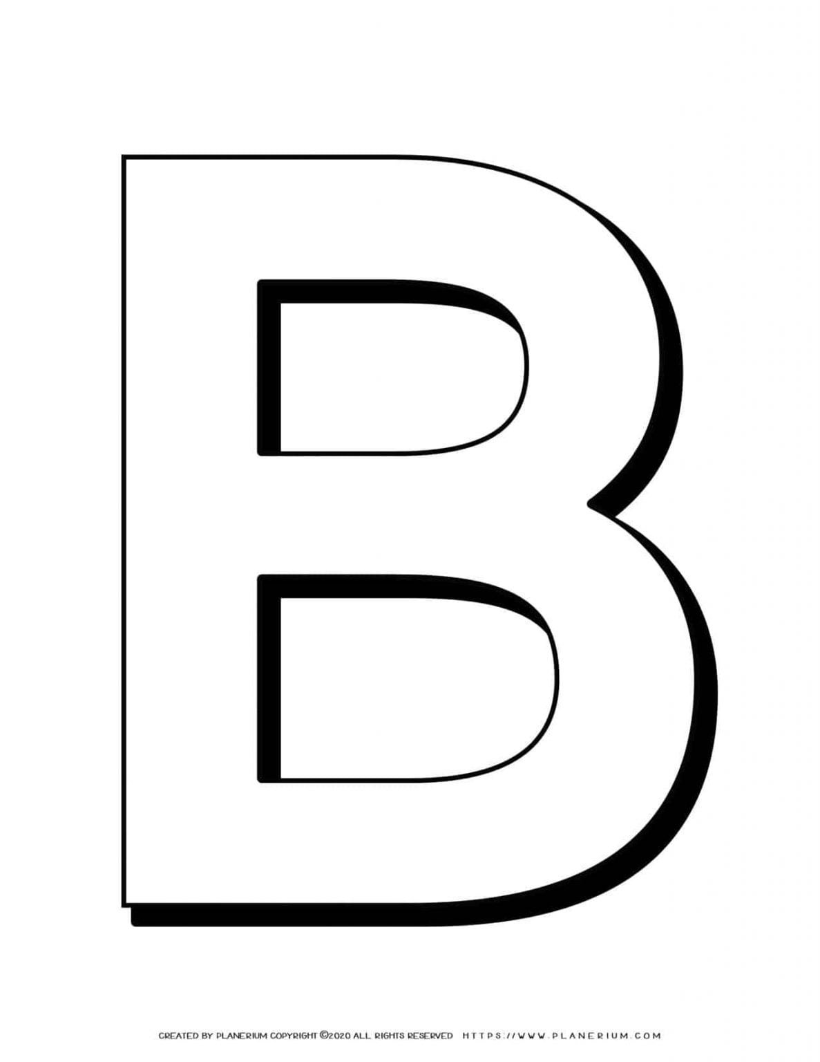 Alphabet Coloring Pages - English Letters - Capital B | Planerium