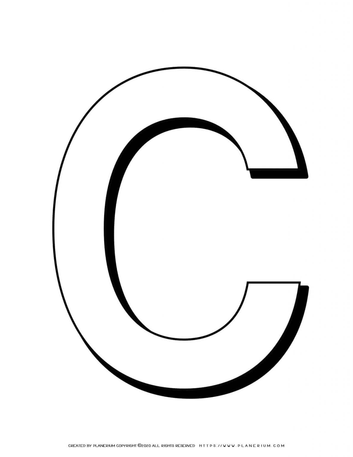 Alphabet Coloring Pages - English Letters - Capital C | Planerium